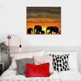 thumbnail image 5 of Acheng  Wall Art Canvas Prints - Sunset with African Elephants Picture Painting - Modern Wall Artwork Framed for Gifts Bathroom Home Kitchen Office Decor  20x16in, 5 of 6