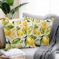 thumbnail image 2 of Summer Watercolor Outdoor Pillow Covers Pack of 2 Yellow Lemon with Leaves Waterproof Throw Pillow Covers Decorative Cushion Cases for Patio Garden Tent Balcony Couch 20x20 inch, 2 of 8
