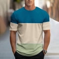 thumbnail image 6 of Afuyipoi Men's Color Block Sport Tee,Breathable Two-Tone Relaxed Athletic Shirts Sky Blue L, 6 of 7