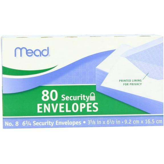 Mead #8 6 3/4 Security Envelopes-80 ct, 3 pk (75212)