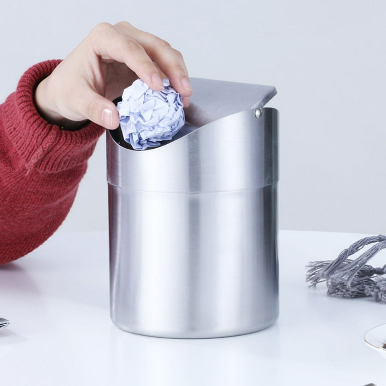 Small metal sale trash can