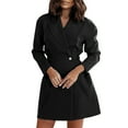 thumbnail image 2 of FcBaudy Robe à Manches Longues à Col Rabattu, Robes de Printemps pour Femmes, Robes pour Femmes Veste Décontractée et Tendance pour Femmes à Col Rabattu Manteau à Manches Longues Vêtement d'Extérieur Blazer Robe pour Femme, 2 of 9