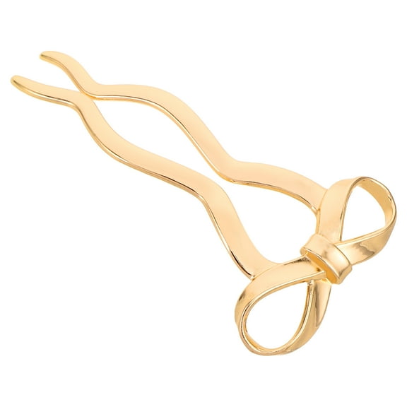 ELAYARD Bow Shaped Hair Clip Minimalist Design Golden 1Pcs Women Special Events