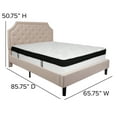 thumbnail image 4 of Flash Furniture Brighton Queen Size Tufted Upholstered Platform Bed in Beige Fabric with Memory Foam Mattress, 4 of 5