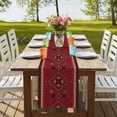 thumbnail image 4 of Table Runners 60 Inches Long Dress Scarves, Red Farmhouse Kitchen/Dining Table Runner, Small Coffee Tablerunners, Boho Vintage Ethnic Tribe Abstract Art Retro 13x60 Inch, 4 of 9