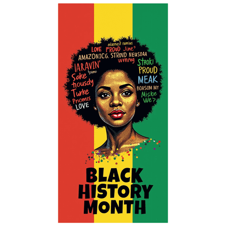 Black History Month Colorful Celebration Banner African Heritage Event Backdrop Vibrant Background Culture Decorations Festival Party Display