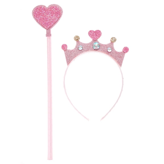 Wonder Nation Princess Crown & Wand Costume Accessories, Pink, 2 Piece Set