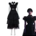 thumbnail image 1 of Girls Wednesday Dress For Kid Adult Wednesday Addams Family Cosplay School Dance Costume Carnival Party Dress Up Outfit zhangyuxiang LED, 1 of 2