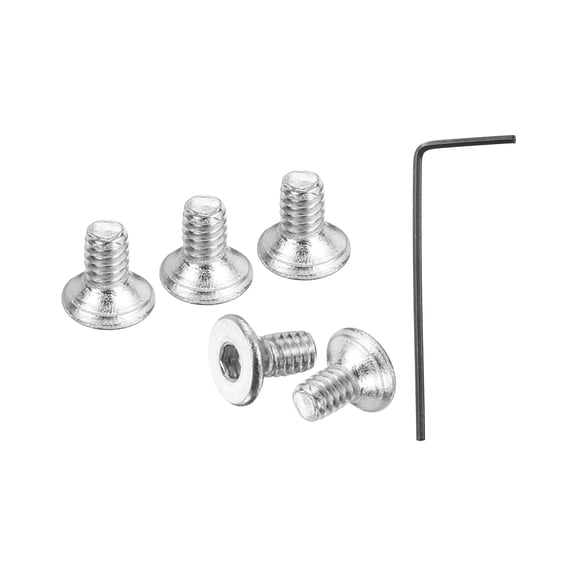 100Pcs M2-0.4x4mm Flat Head Socket Cap Bolts Screws Hex Socket Cap Screws