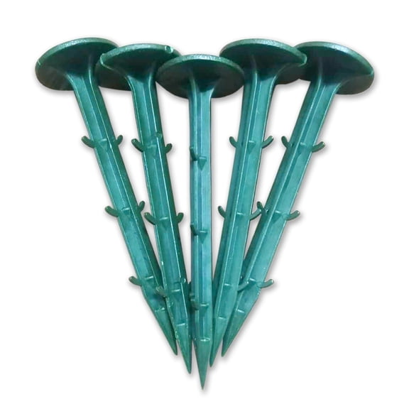 60 Pack Green Plastic Landscape & Garden Spikes for Keeping Garden Netting Down,Weed Fabric and Tarp Stakes (4.3 Inch Stake)