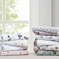 Comfort Classics Cozy Soft Cotton Novelty Print Kids Flannel Sheet Set, Multiple Colors