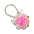 thumbnail image 4 of Llavero con colgante de rosa tejido a mano, llavero con flores para San Valentín Rosa degradado, 4 of 9