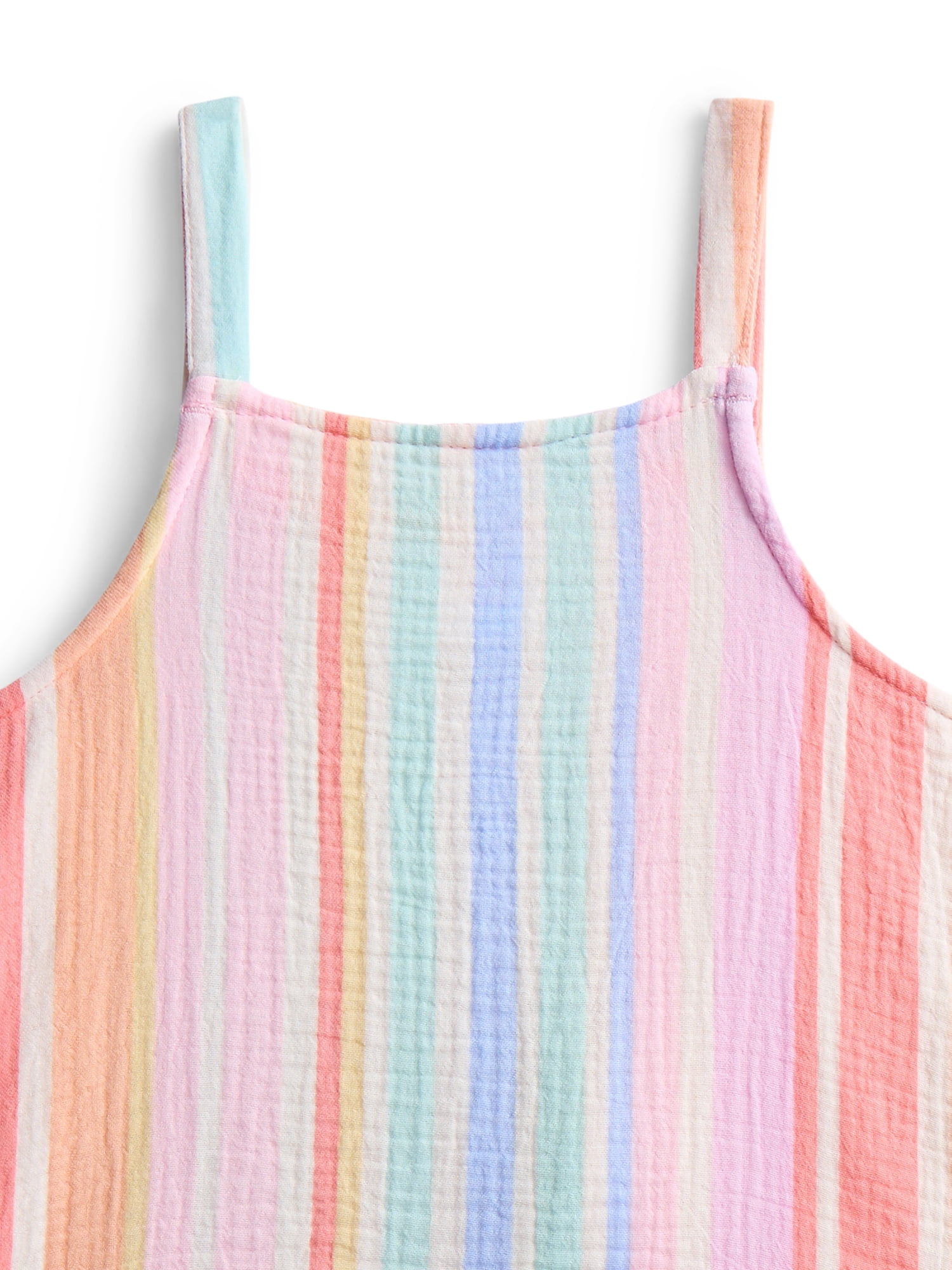 Wonder Nation Girls Textured Woven Cotton Top and Shorts Outfit Set, 2-Piece, Sizes 4-10