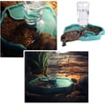 thumbnail image 3 of Dispensador de agua para reptiles, cuenco dispensador de alimentos antidesbordamiento 2 en 1, cuenco de plástico para tortuga Gecko - azul, 3 of 5