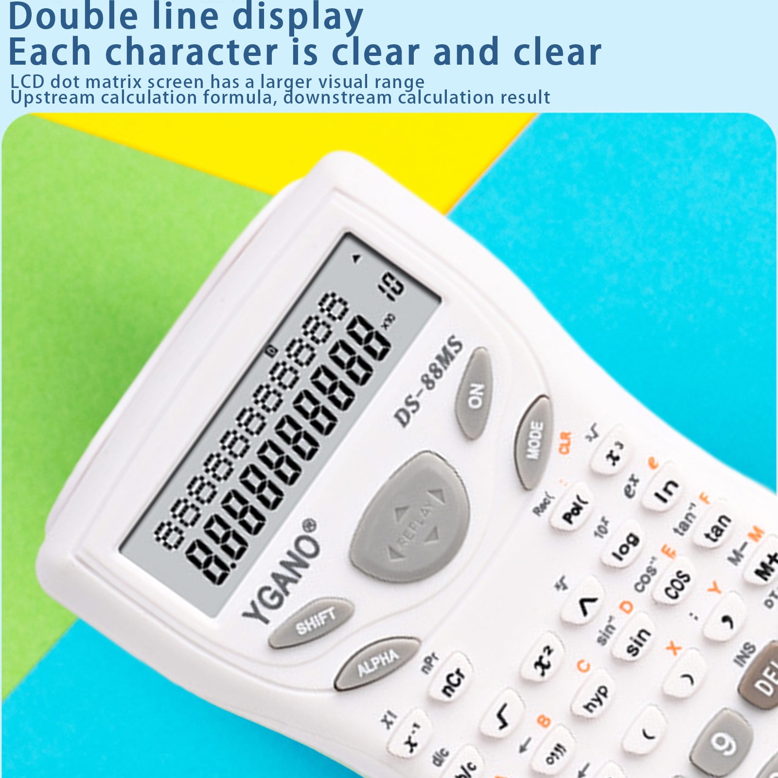 JilgTeok 1 Packs Colorful 12-Digit Scientific Calculator with Large LCD Display, Multifunctional Exam Tool for School & Office, Battery Powered, Portable & Sliding Cover Design