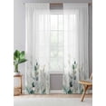 thumbnail image 5 of Sheer Curtains 108 Inches Long, Eucalyptus Leaves Semi Sheer Curtains Light Filtering Window Treatment, Watercolor Sage Green Gold Branches Privacy Voile Drapes for Living Room Bedroom 52x108 Inch, 5 of 7
