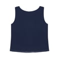 thumbnail image 4 of Zaldita Women's Round Neck Sleeveless Tank Top Summer Casual Loose Fit Chiffon Blouses Shirts Tops Navy Blue XL, 4 of 5