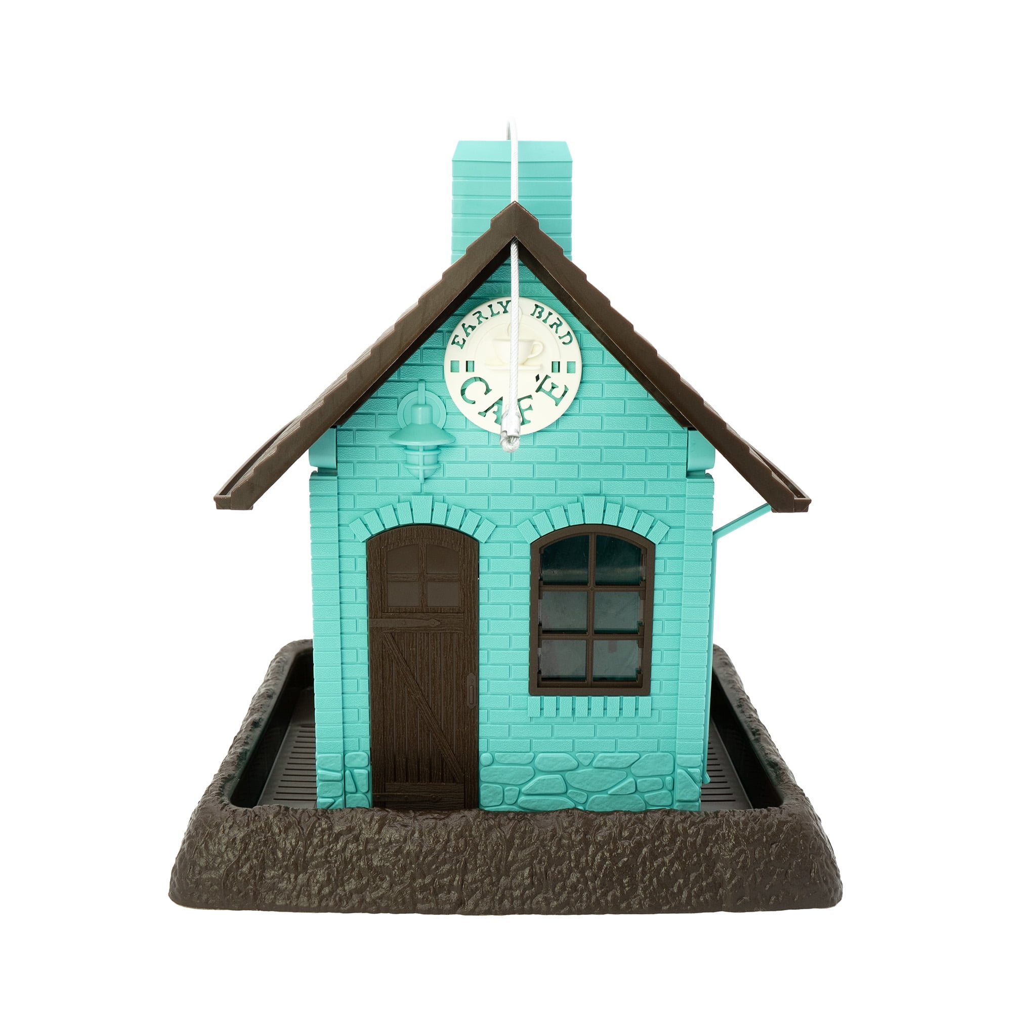 North States 9280 Village Collection Early Bird Cafe Feeder, Teal and Brown, 5 lbs
