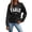 Black, variant on Uobin Sweatshirt for Women Crewneck Long Sleeve Casual Tops Graphic Hoodies Pullover Sweater