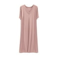 thumbnail image 2 of gljltg Women's Pleated Casual Sleeveless Soft Nighties Sleepwear Loungewear Homewear Elegant U-Neck Nightshirts Baggy Loose Fit Sleep Tee Pyjamas Sale, 2 of 3