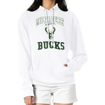 Women's G-III 4Her by Carl Banks White Milwaukee Bucks Graphic Fleece Pullover Hoodie