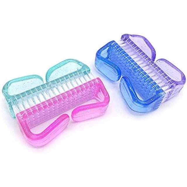 4Pcs Colorful Handle Nail Brush, 8cm Cleaning Scrubbing Brushes Plastic Fingernail Clean Brush