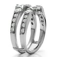 thumbnail image 2 of 1.01 Ct. Half Halo Prong and Channel Set Ring Guard With Cubic Zirconia Mounted in Sterling Silver, 2 of 5