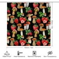 thumbnail image 2 of Girls Cute Strawberry 4 Pcs Shower Curtain Set Bathroom Set Cartoon Tropical Fruit Strawberry Daisy Floral Design Shower Mat Shower Curtain with Rug 12 Hooks,72" W x 72" L, 2 of 8