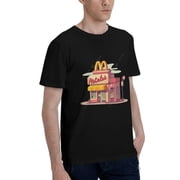 McdonaldS Logo MenS Basic Short Sleeve T-Shirt Fashionable Black Xx-Large