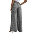 thumbnail image 4 of QAFOPEH Women Floral Graphic High Waisted Wide Leg Printed Casual Baggy Long Pants, 4 of 6