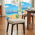 thumbnail image 4 of Welcome Summer Beach Chair Covers Set of 6 Coastal Watercolor Blue Ocean Starfish Shell Slipper Chair Back Covers Stretch Removable Washable Slipcovers Protector for Dining Room Kitchen Party Decor, 4 of 9