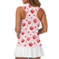 thumbnail image 5 of Whosucclay Heart-Shaped Cherry Pattern Workout Tank Tops for Women, Breathable Golf Top 1/4 Zipper Anti Wrinkle Women Golf Sleeveless Tank Top, 5 of 7