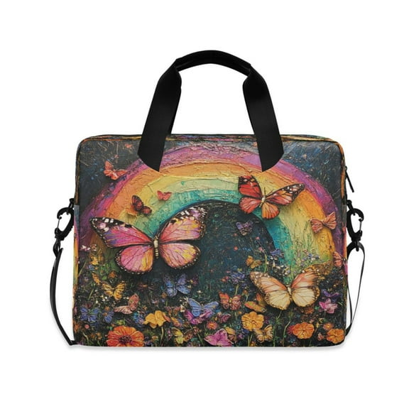 Laptop Bag Laptop Briefcase 15.7 x 3 x 11.8 Inches Laptop Bag Briefcases Laptop Storage Travel Laptop Bag Work Laptop Bag Rainbow Butterfly