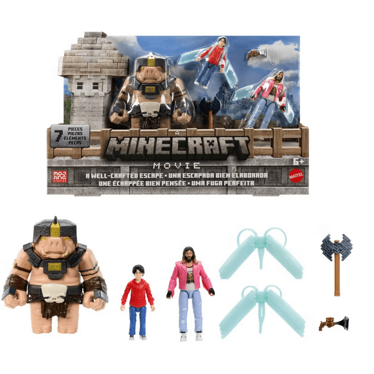 Mattel Minecraft Movie Action Figures Pack, 3 Figures, Story