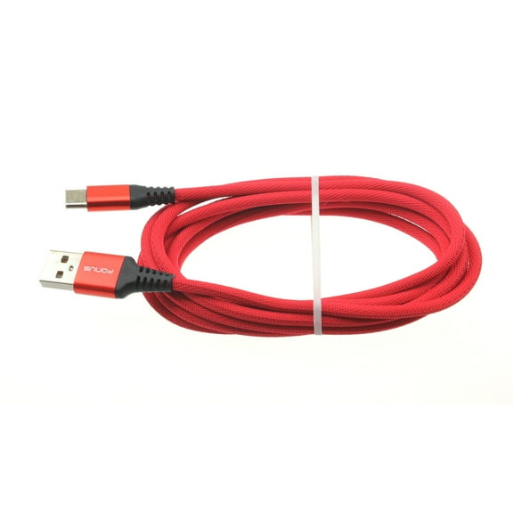 Type-C Red 6ft USB-C Cable for Amazon Fire Max 11 (2023) - Charger Cord Power Wire Long Braided Fast Charge Sync High Speed Compatible With Amazon Fire Max 11 (2023) Tablet