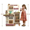 thumbnail image 6 of Lookfly 40.6 Inch Play Kitchen Set for Kids, Large Pretend Play Kitchen with Realistic Lights and Sounds, Simulation of Spray for Toddlers Girls Boys Gift, Brown, 6 of 8