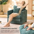 thumbnail image 4 of Modern Accent Chair,Linen Single Sofa Chair,Modern Reading Armchair with Pillow for Living Room,Bedroom,Dark Green, 4 of 8