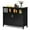 Black, variant on Costway Kitchen Buffet Server Sideboard Storage Cabinet w/2 Doors & Shelf Black
