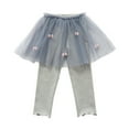 thumbnail image 2 of Esho Little Girls Footless Leggings with Ruffle Tulle Tutu Skirts, Toddler Girls Casual Cotton Pantskirt Dance Leggings, 2-8 Years, 2 of 6