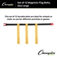 thumbnail image 2 of Champion Sports Adjustable Magnetic Flag Football Belts: Flag Football Belt Set - Adjustable Flag Football Belts with Magnet Buckles - White Belt with 3 Yellow Flags and Buckle - Medium Size, 12 Pack, 2 of 5