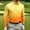 Yellow, variant on NominalSnug Mens Golf Shirts Long Sleeve Gradient Color Collared Athletic Pullover Tops