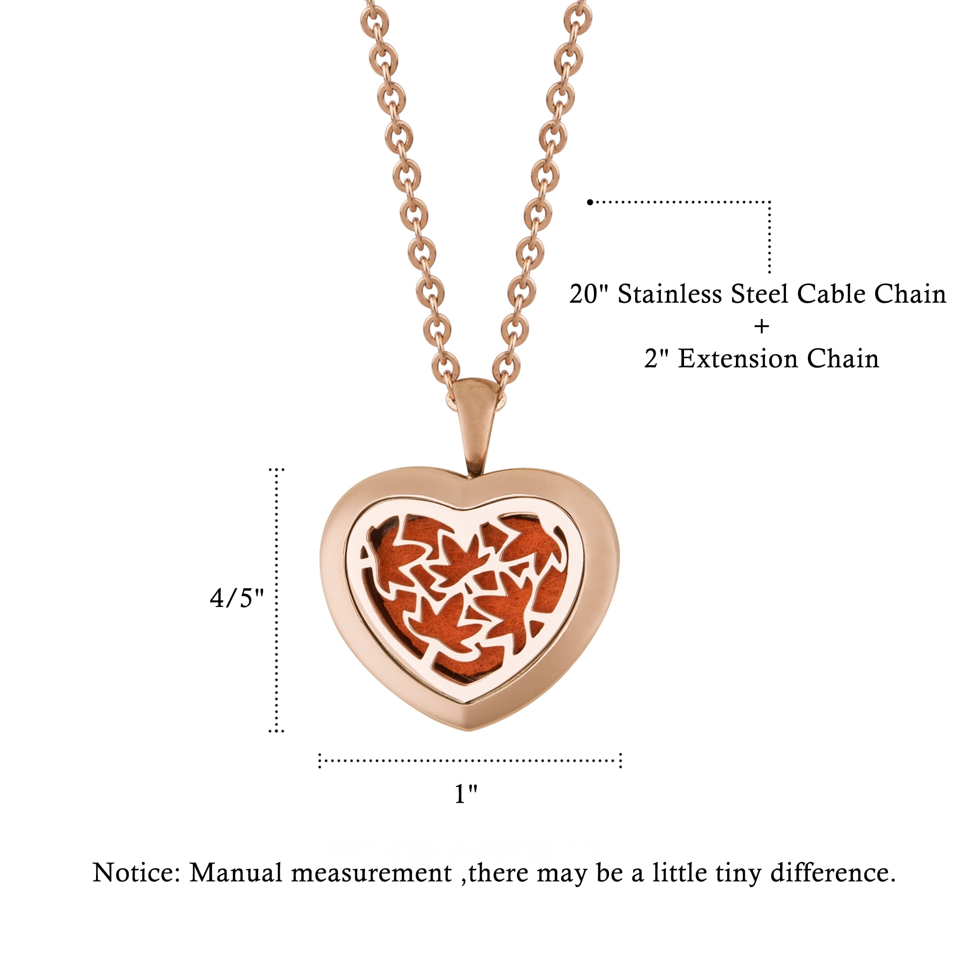 Anavia Essential Oil Diffuser Necklace, Aromatherapy Necklace, Scent Necklace, Aromatherapy Oil Lockets, Diffuser Lockets, Aromatherapy Jewelry, Diffuser Jewelry, With Gifts Box-[Rose Gold]