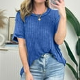 thumbnail image 4 of GigrtiJin Womens Short Sleeve Tops Casual Solid Color Round Neck T-Shirt Loose Comfy Basic Summer Blouse, 4 of 9