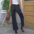 thumbnail image 4 of REALiKUN Baggy Jeans for Women Straight Wide Leg High Waisted Button Pockets Denim Trousers Casual Versatile Jeans, 4 of 8