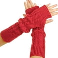 thumbnail image 1 of Winter Warm And Fashionable Solid Color Knitted Fingerless Gloves For Men And Women, 1 of 3