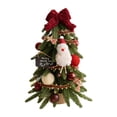 thumbnail image 2 of Árbol de Navidad de PE de estilo nórdico, mesa, chimenea, comedor, fiesta, árboles de Navidad con con decoración roja, 2 of 9