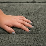 Mohawk Home Regency Plush Stain/Fade Resistant Non-Slip Machine Washable Bath Mat, Cool Grey, 2' 3 x 3' 9