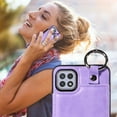 thumbnail image 6 of Nalacover for Samsung Galaxy A22 5G Wallet Case with Card Slots & Metal Finger Ring, Durable PU Leather Back Double Magnetic Botton Flip Kickstand Purse Shockproof Phone Case,Purple, 6 of 10