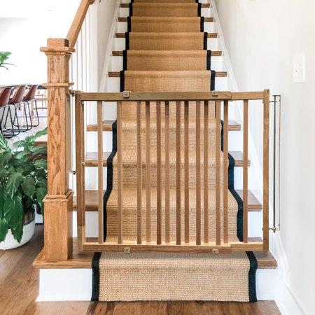 Cardinal Gates Stairway Special Baby Gate for Stairs - Adjustable Indoor Dog Gate - Wooden Safety Gate for Kids & Pets - Can be Installed at Angles - 27 to 42.5 Inches Wide - Wood