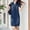 Blue, variant on ClodeEU Women's Denim Shirt Dress with Pockets ,Casual Short Sleeve V Neck Collared Mini Jean Dresses Dark Blue,Womens Plus XXXL